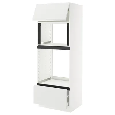 Ikea Sektion / Maximera High Cabinet For Micro/oven+drawer/door, White/voxtorp Matte White, 30x24x80 "