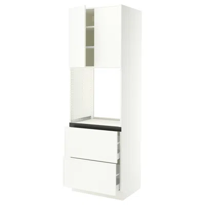 Ikea Sektion / Maximera High Cabinet For Oven+2 Drawers/2 Doors, White/aspudden Matte White, 30x24x90 "