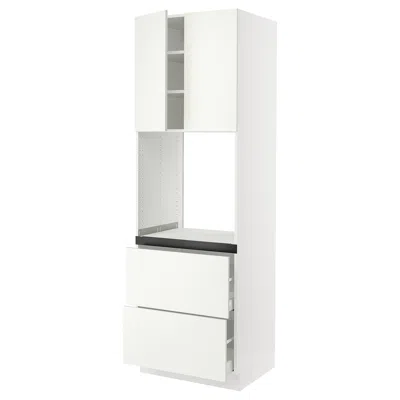 Ikea Sektion / Maximera High Cabinet For Oven+2 Drawers/2 Doors, White/vallstena White, 30x24x90 "
