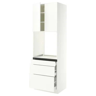 Ikea Sektion / Maximera High Cabinet For Oven With 3 Drawers/2 Doors, White/aspudden Matte White, 30x24x9