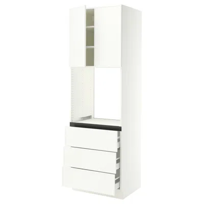 Ikea Sektion / Maximera High Cabinet For Oven With 3 Drawers/2 Doors, White/aspudden Matte White, 30x24x9