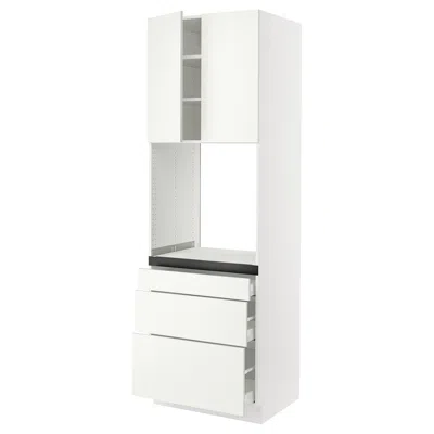 Ikea Sektion / Maximera High Cabinet For Oven With 3 Drawers/2 Doors, White/vallstena White, 30x24x90 "