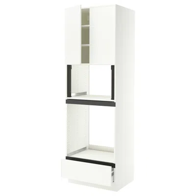 Ikea Sektion / Maximera High Cabinet For Oven/micro With Drawer/2 Doors, White/aspudden Matte White, 30x2