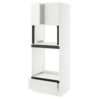 Ikea Sektion / Maximera High Cabinet For Oven/micro With Drawer/2 Doors, White/axstad Matte White, 30x24x