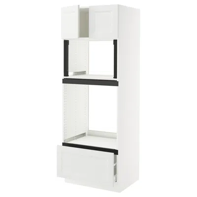 Ikea Sektion / Maximera High Cabinet For Oven/micro With Drawer/2 Doors, White/axstad Matte White, 30x24x