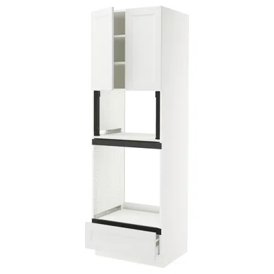 Ikea Sektion / Maximera High Cabinet For Oven/micro With Drawer/2 Doors, White/axstad Matte White, 30x24x