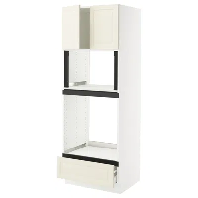 Ikea Sektion / Maximera High Cabinet For Oven/micro With Drawer/2 Doors, White/bodbyn Off-white, 30x24x80