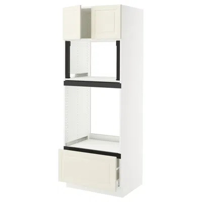 Ikea Sektion / Maximera High Cabinet For Oven/micro With Drawer/2 Doors, White/bodbyn Off-white, 30x24x80