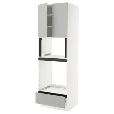 Ikea Sektion / Maximera High Cabinet For Oven/micro With Drawer/2 Doors, White/havstorp Light Gray, 30x24