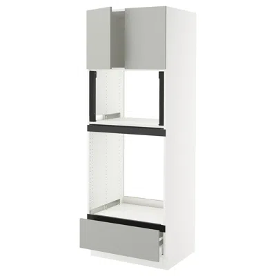 Ikea Sektion / Maximera High Cabinet For Oven/micro With Drawer/2 Doors, White/havstorp Light Gray, 30x24