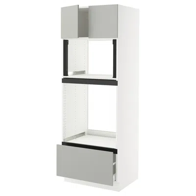 Ikea Sektion / Maximera High Cabinet For Oven/micro With Drawer/2 Doors, White/havstorp Light Gray, 30x24