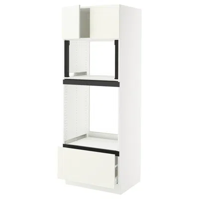 Ikea Sektion / Maximera High Cabinet For Oven/micro With Drawer/2 Doors, White/vallstena White, 30x24x80 