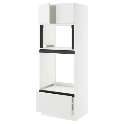 Ikea Sektion / Maximera High Cabinet For Oven/micro With Drawer/2 Doors, White/voxtorp Matte White, 30x24