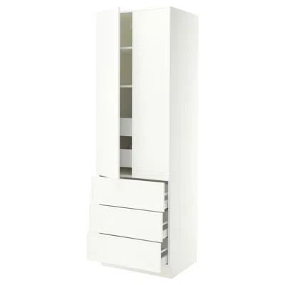 Ikea Sektion / Maximera High Cabinet With 2 Doors/3 Fronts/5 Drawers, White/aspudden Matte White, 30x24x9