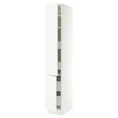 Ikea Sektion / Maximera High Cabinet With 2 Doors/shelves/4 Drawers, White/aspudden Matte White, 15x24x90
