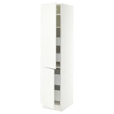 Ikea Sektion / Maximera High Cabinet With 2 Doors/shelves/4 Drawers, White/aspudden Matte White, 18x24x80