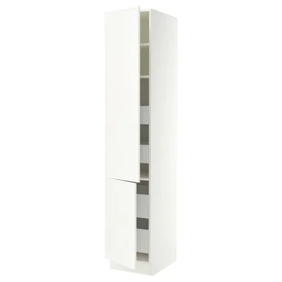 Ikea Sektion / Maximera High Cabinet With 2 Doors/shelves/4 Drawers, White/aspudden Matte White, 18x24x90
