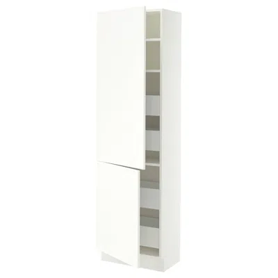 Ikea Sektion / Maximera High Cabinet With 2 Doors/shelves/4 Drawers, White/aspudden Matte White, 24x15x80