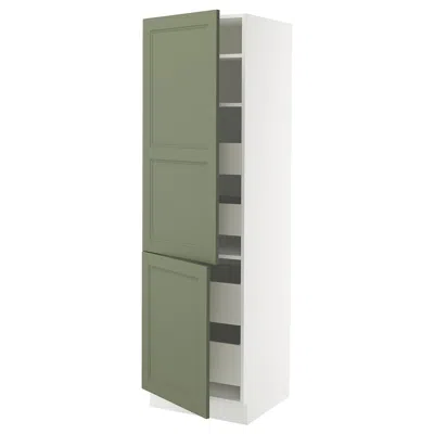 Ikea Sektion / Maximera High Cabinet With 2 Doors/shelves/4 Drawers, White/axstad Gray-green, 24x24x80 "