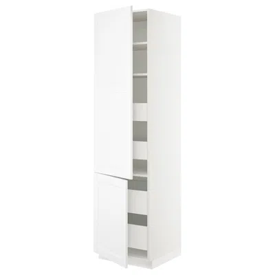 Ikea Sektion / Maximera High Cabinet With 2 Doors/shelves/4 Drawers, White/axstad Matte White, 24x24x90 "