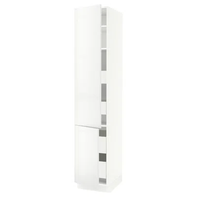 Ikea Sektion / Maximera High Cabinet With 2 Doors/shelves/4 Drawers, White/ringhult White, 18x24x90 "