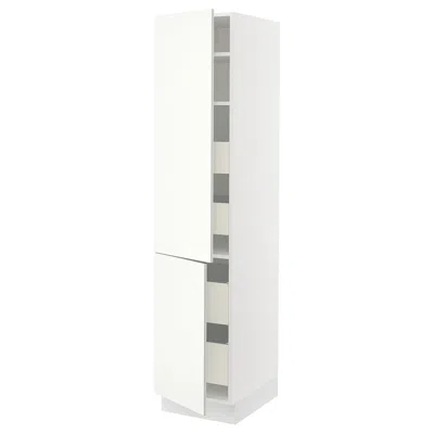 Ikea Sektion / Maximera High Cabinet With 2 Doors/shelves/4 Drawers, White/vallstena White, 18x24x80 "