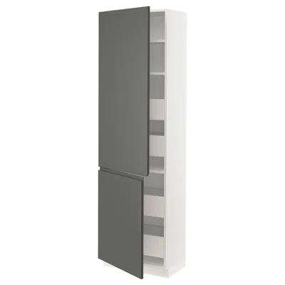 Ikea Sektion / Maximera High Cabinet With 2 Doors/shelves/4 Drawers, White/voxtorp Dark Gray, 24x15x80 "