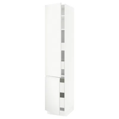 Ikea Sektion / Maximera High Cabinet With 2 Doors/shelves/4 Drawers, White/voxtorp Matte White, 18x24x90 