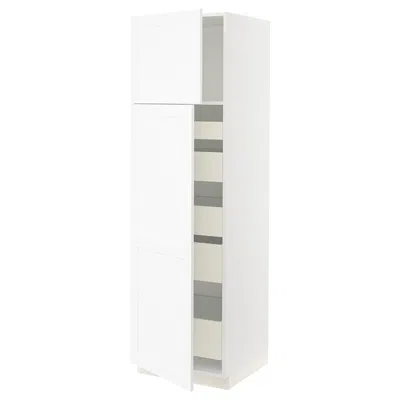 Ikea Sektion / Maximera High Cabinet With 2 Doors/shelves/5 Drawers, White Enköping/white Wood Effect, 24