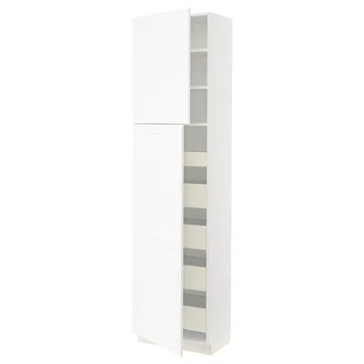 Ikea Sektion / Maximera High Cabinet With 2 Doors/shelves/5 Drawers, White Enköping/white Wood Effect, 24