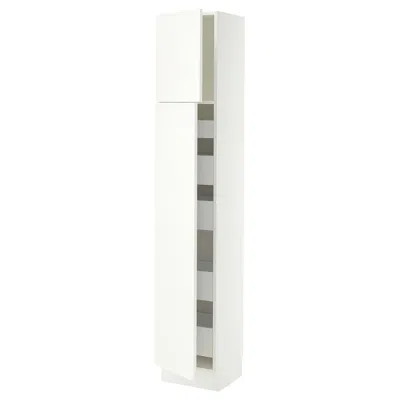 Ikea Sektion / Maximera High Cabinet With 2 Doors/shelves/5 Drawers, White/aspudden Matte White, 15x15x80