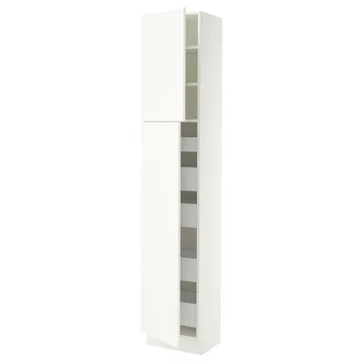 Ikea Sektion / Maximera High Cabinet With 2 Doors/shelves/5 Drawers, White/aspudden Matte White, 18x15x90