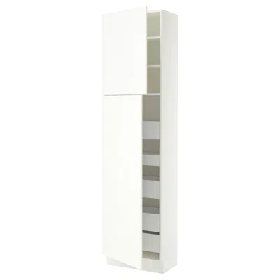 Ikea Sektion / Maximera High Cabinet With 2 Doors/shelves/5 Drawers, White/aspudden Matte White, 24x15x90