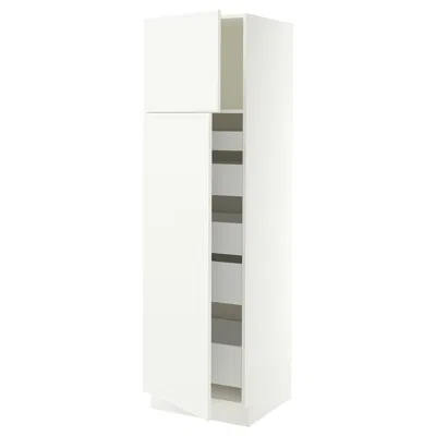 Ikea Sektion / Maximera High Cabinet With 2 Doors/shelves/5 Drawers, White/aspudden Matte White, 24x24x80