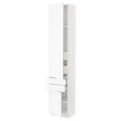 Ikea Sektion / Maximera High Cabinet With 2drs/2 Fronts/4 Drawers, White Enköping/white Wood Effect, 18x1