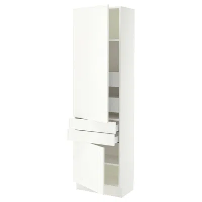 Ikea Sektion / Maximera High Cabinet With 2drs/2 Fronts/4 Drawers, White/aspudden Matte White, 24x15x80 "