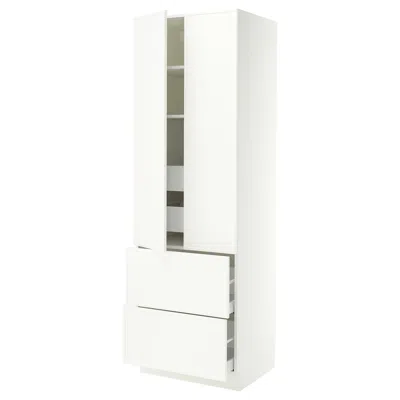 Ikea Sektion / Maximera High Cabinet With 2drs/2 Fronts/4 Drawers, White/aspudden Matte White, 30x24x90 "