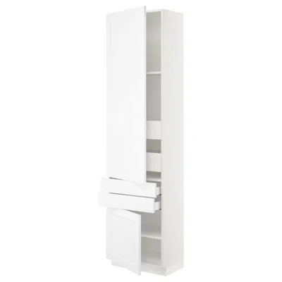 Ikea Sektion / Maximera High Cabinet With 2drs/2 Fronts/4 Drawers, White/axstad Matte White, 24x15x90 "