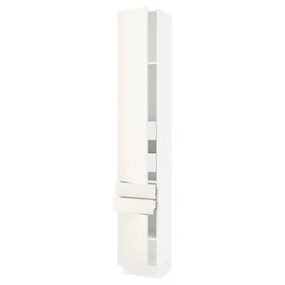 Ikea Sektion / Maximera High Cabinet With 2drs/2 Fronts/4 Drawers, White/veddinge White, 15x15x90 "