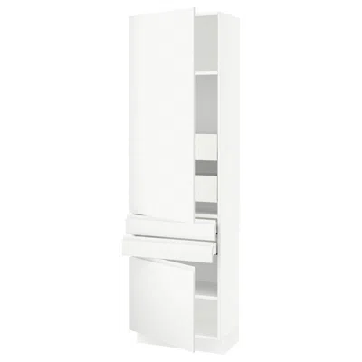 Ikea Sektion / Maximera High Cabinet With 2drs/2 Fronts/4 Drawers, White/voxtorp Matte White, 24x15x80 "