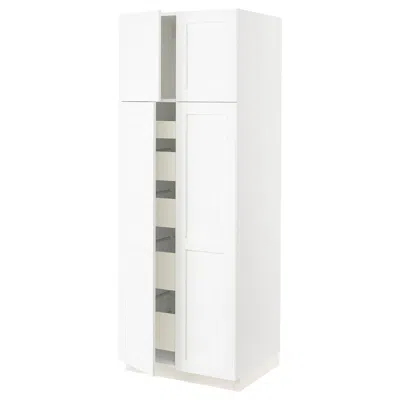 Ikea Sektion / Maximera High Cabinet With 4 Doors/5 Drawers, White Enköping/white Wood Effect, 30x24x80 "