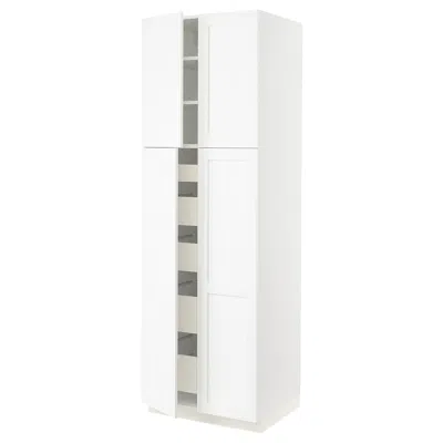 Ikea Sektion / Maximera High Cabinet With 4 Doors/5 Drawers, White Enköping/white Wood Effect, 30x24x90 "