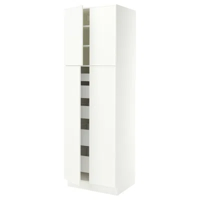 Ikea Sektion / Maximera High Cabinet With 4 Doors/5 Drawers, White/aspudden Matte White, 30x24x90 "