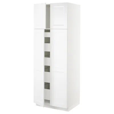 Ikea Sektion / Maximera High Cabinet With 4 Doors/5 Drawers, White/axstad Matte White, 30x24x80 "