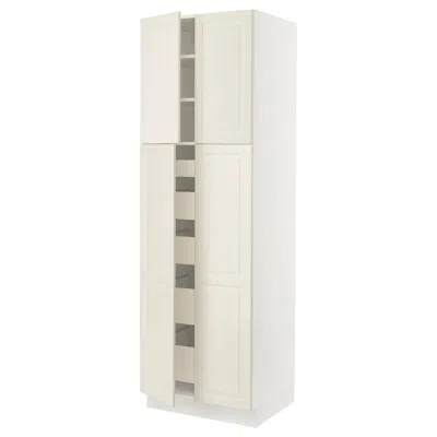 Ikea Sektion / Maximera High Cabinet With 4 Doors/5 Drawers, White/bodbyn Off-white, 30x24x90 "