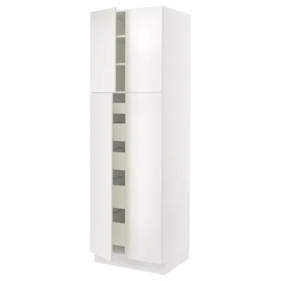 Ikea Sektion / Maximera High Cabinet With 4 Doors/5 Drawers, White/veddinge White, 30x24x90 "