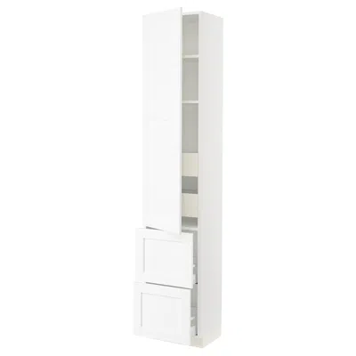 Ikea Sektion / Maximera High Cabinet With Door/2 Fronts/4 Drawers, White Enköping/white Wood Effect, 18x1