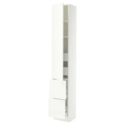 Ikea Sektion / Maximera High Cabinet With Door/2 Fronts/4 Drawers, White/aspudden Matte White, 15x15x90 "