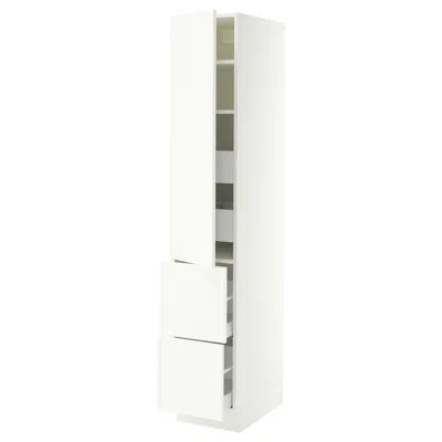 Ikea Sektion / Maximera High Cabinet With Door/2 Fronts/4 Drawers, White/aspudden Matte White, 15x24x80 "