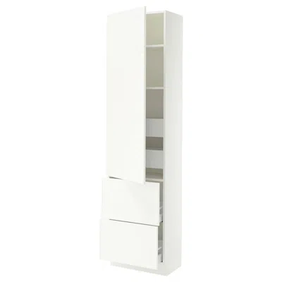 Ikea Sektion / Maximera High Cabinet With Door/2 Fronts/4 Drawers, White/aspudden Matte White, 24x15x90 "